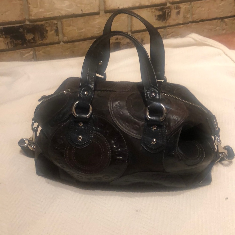 Coach Purse, With Brown Leather Patchwork - image 1